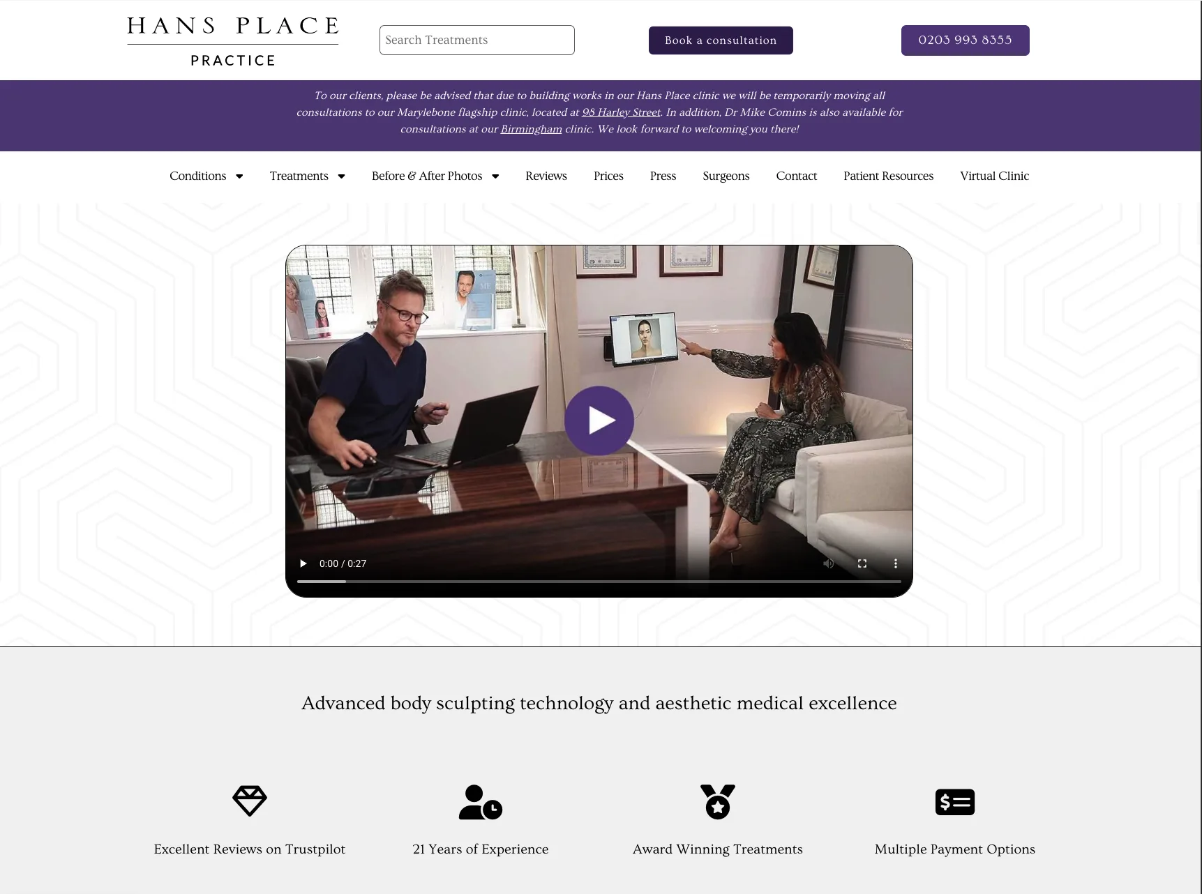 Hans Place site preview